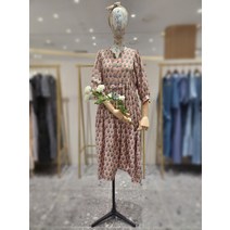 써스데이아일랜드 패턴 볼륨 원피스(T224AOP266W)(2118740)