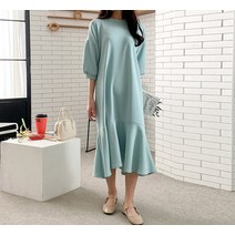 퍼프 소매 원피스