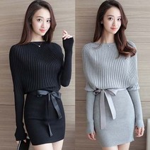하객룩 연말모임 파티 데이트 리본 숄더 골지 원피스 가을 고무줄 홈웨어 원피스 멜빵치마 쉬폰 프릴