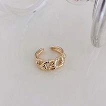 순은 반지 여자 액세서리 심플 일조인 금색 공업풍 반지 반지