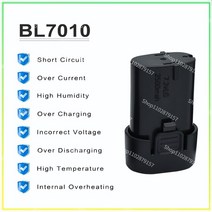 마키다배터리호환 마키타 BL7010 리튬 이온 충전식 DF030D DF330D TD021 ML704 194355-4 TD090D 7.2V 신제품, 1.2500mAh-1PCS