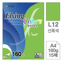 삼원)플라잉칼라(L12.선록색_A4_160g_15매)포(10권입) 복사용지-72394EA, 본상품선택