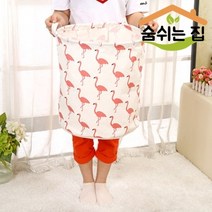 숨쉬는집 다용도 빨래바구니 빨래통 생활용품 아이디어상품 주방용품 청소 용품, 플라밍고, 1개