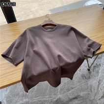 DFMEI 루즈핏 캐주얼 라운드 티셔츠 남