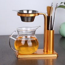엔틱 레트로 차내리는 도구 거름망 티인퓨저 거치대 황동 차거름망 유리 티 스트레이너 공티백 스테인리스, J