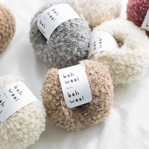 야나 보울보울(bohwool bohwool) 50g 몽글몽글한 링구사 곱슬인형머리 뜨개실 보울보울실 털실 뽀글이실, 804 그레이