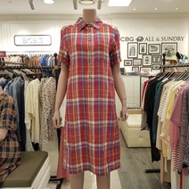 BCBG H 라인 마 빅체크 원피스 ** 플라이 린넨 체크 OP-B1B5O646