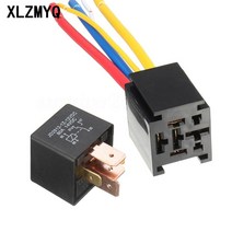 차량용 릴레이 자동차 소켓 80a DC 12V/24V 4 5 핀 방수 자동차 릴레이 헤드 라이트 에어컨 소켓 포함, 03 5P 12V-With Socket