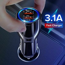 2 usb 포트 자동차 휴대 전화 충전기 어댑터 qc 3.0 6a for iphone samsung android cell phone fast charging auto access, 검은색