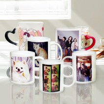주문제작 반려동물 우정 커플 돌잔치 답례품 소량제작 포토머그컵, 11온스, 스퀘어형, 1개