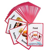 26종 760개 어린이 영어 플래시 카드 교육용 장난감 영어 유아 학습 카드, food