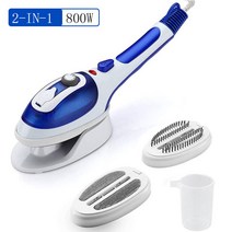 핸드 스팀브러쉬 세라믹 바닥걸이 다림기 800W 온도조절 다리미 2in1 휴대용 스팀브러쉬, [01] 미국, 블루