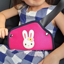BABISM 토끼 호랑이 캐릭터 유아 차량용 안전벨트 커버 가드, 호랑이-네이비