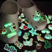 야광 즈비츠 자비츠 실내화 악세사리 꾸미기 파츠 입체 데이지 뱃지 세트 강아지 끼우기, 0-야광-불가사리