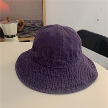 큰 머리 둘레 데님 어부 모자 여자 워싱 낡은 유행 모자 여자 얼굴 작은 차양 모자