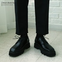 [맨즈북] 소가죽 모던 스퀘어 남자 슬랙스 구두 굽높은 더비슈즈