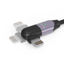 USB to 라이트닝8핀 고속충전케이블 180도 회전 모락 로테 LED 60W/100W