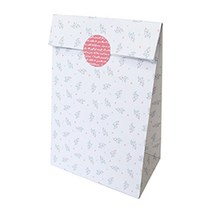 100매 묶음 디자인 종이봉투 스티커 포함 2종, 화이트 중 100매