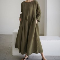 여성 프리미엄 청담동 패션 루즈핏 원피스 빅사이즈 마담 A라인 긴팔 데일리 스커트