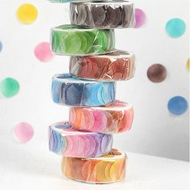 도트 조각 마스킹 테이프 다이어리 꾸미기, 민트