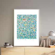 [그림닷컴] 제주생활의 중도 (150 Editions) 이왈종 판화 액자추가가능, (원목)관액자베이지