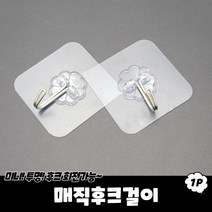 벽 고정 스티커형 부착 만능 투명 후크걸이