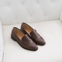 (수제공정) 이중 세피창 스티치 여성 댄디 로퍼 3cm