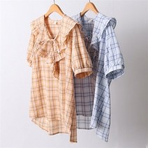 [시드마켓] 빅사이즈 옷 D459L105 빅프릴끈포미블라우스 PE (7051116)
