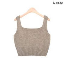 엘케이트 여성 니트 조끼 LBLT008 여자 스퀘어넥 크롭 뷔스티에