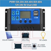 태양광패널 태양열설치 태양광 충전 컨트롤러 12V 24V 50A 40A 30A 20A 자동 태양 전지 패널 레귤레이터 범용 USB 5V LCD 디스플레이, 협력사