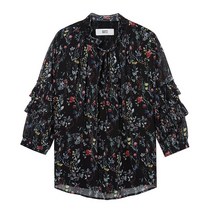 베스띠벨리 22S/S 러플 배색 소매 디테일 긴팔 블라우스 BEB2452BKP
