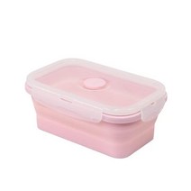 안나 접이식 도시락 재료 따로 보관함 도시락 도시락, 핑크 1200ml
