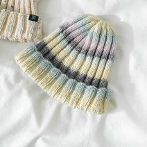 슬로우모먼츠 만다라 비니 - 실 한볼로 모자 뜨기 DIY 대바늘 키트, 블루베리믹스, 줄바늘 4mm(40cm)