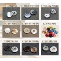 단추닷컴 자개단추B 9mm 15mm 20mm, 2.헨리 DW/진회색, 진회색 (1Color), 20, 20개