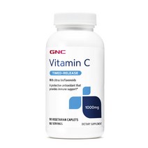 GNC 비타민 C 타임드 릴리스 1000mg 베지테리안 캐플렛, 90개입, 1개