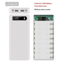 파워뱅크 자작배터리 캠핑용배터리 빠른 충전 QC3.0 DIY 8x18650 배터리 보조베터리 케이스 휴대용 스토리, 01 Normal White