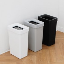 오픈형 플랫 무지 종량제 인테리어 휴지통 화장실 쓰레기통 5L 10L 20L, 20리터, 화이트