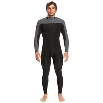 퀵실버 남성 3/2mm Everyday Sessions 백집 전신수트 Wet 수트 - 블랙/Gun Metal 2aM324101, Black/Gun Metal, Large Tall