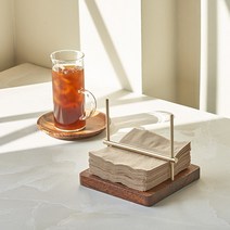 [천삼백케이] [금속아저씨] 원목 황동 냅킨꽂이 홀더