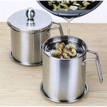 그리스트랩 씽크대 유수분리기 스트레이너가있는 1.8l 오일 용기 100 304 스테인레스 스틸 주방 요리 필터 오일 분리기 컨테이너 병, 1.8리터