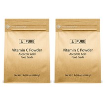 Pure Vitamin C Powder Ascorbic Acid Food Grade 퓨어 아스코르브산 비타민 C 파우더 분말 453g 2개
