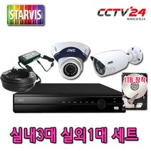 JWC 스타비스카메라 패키지 240만화소 실내 실외 세트 JWC-SN2D, 실내3대실외1대