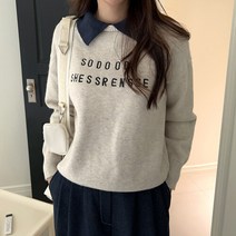 시크폭스 여성용 소듀이 카라 배색 니트