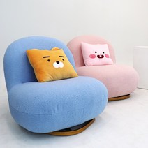 파스텔우드 구름 패브릭 회전 1인용 쇼파, 그레이