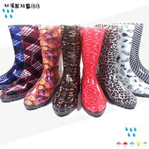 뮤즈몰 [225~260] 국산 여성 논슬립 투명 롱장화 (SW31)