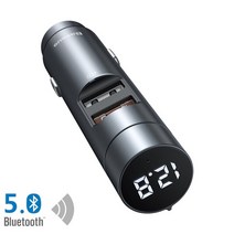 음성변조기 홈레코딩 유튜브용 브이로그 녹음용 baseus car fm 송신기 블루투스 5.0 핸즈프리 키트 모듈레이터 자동차 충전기 18w dual usb car mp3 무선, 협력사, 딥 그레이