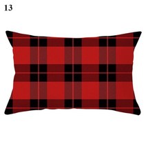 장식 쿠션 크리스마스 커버 직사각형 소파 베개 케이스 격자 무늬 편지 인쇄 홈 인테리어, 30x50cm, 05 295