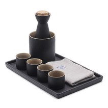 도쿠리 세트 사케병 술잔 아츠캉 니혼슈 도쿠리워머, 선묵 도쿠리 세트 8개입