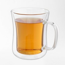 커피 홍차 내열 이중유리 머그컵400ml 리빙음료용기
