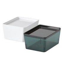 이케아 KUGGIS 쿠기스 수납함 수납 소품 상자, 화이트, 18x26x8cm, 1개